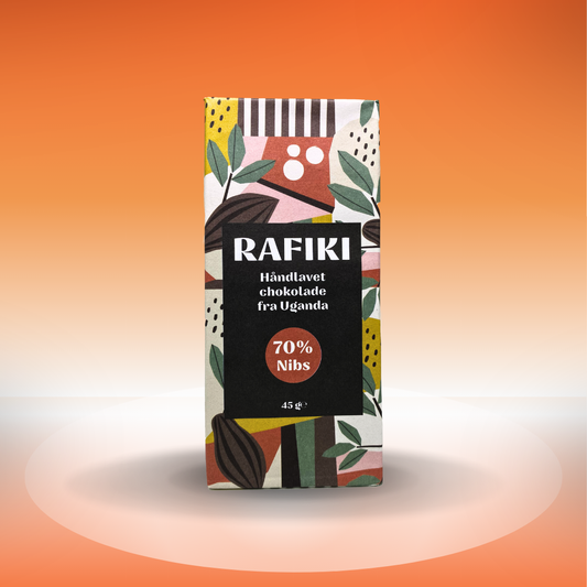 RAFIKI 70% mørk chokolade med kakaonibs 45 g